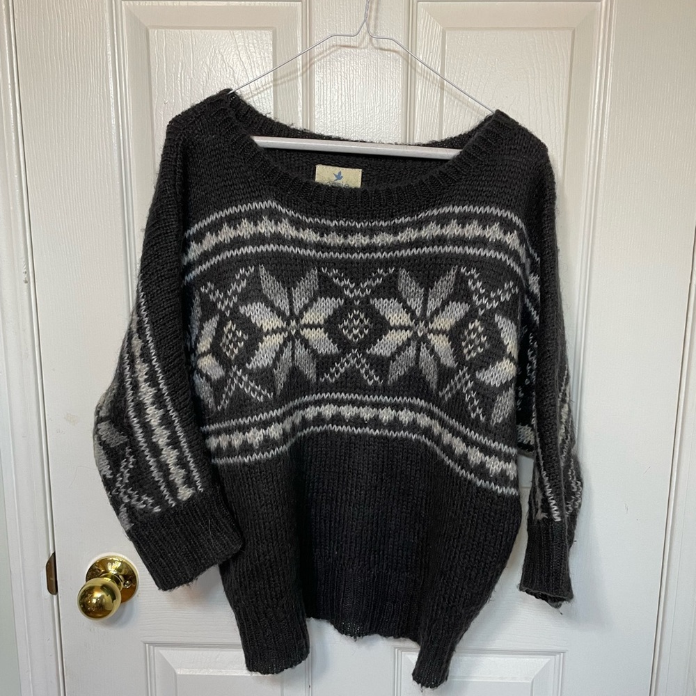 Aerie Oversized Fair Isle Sweater - Size Small